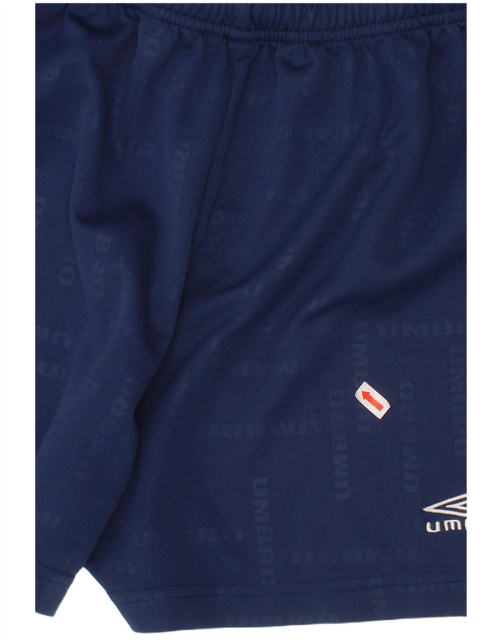 Shorts esportivos gráficos UMBRO para meninos 13-14 anos azul marinho poliéster