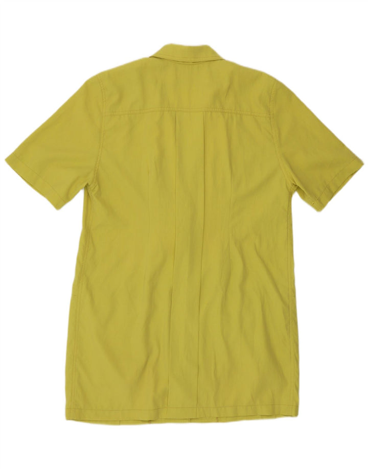 Jaqueta Blazer Feminina Longline Manga Curta Pinko Reino Unido 16 Grande Amarelo