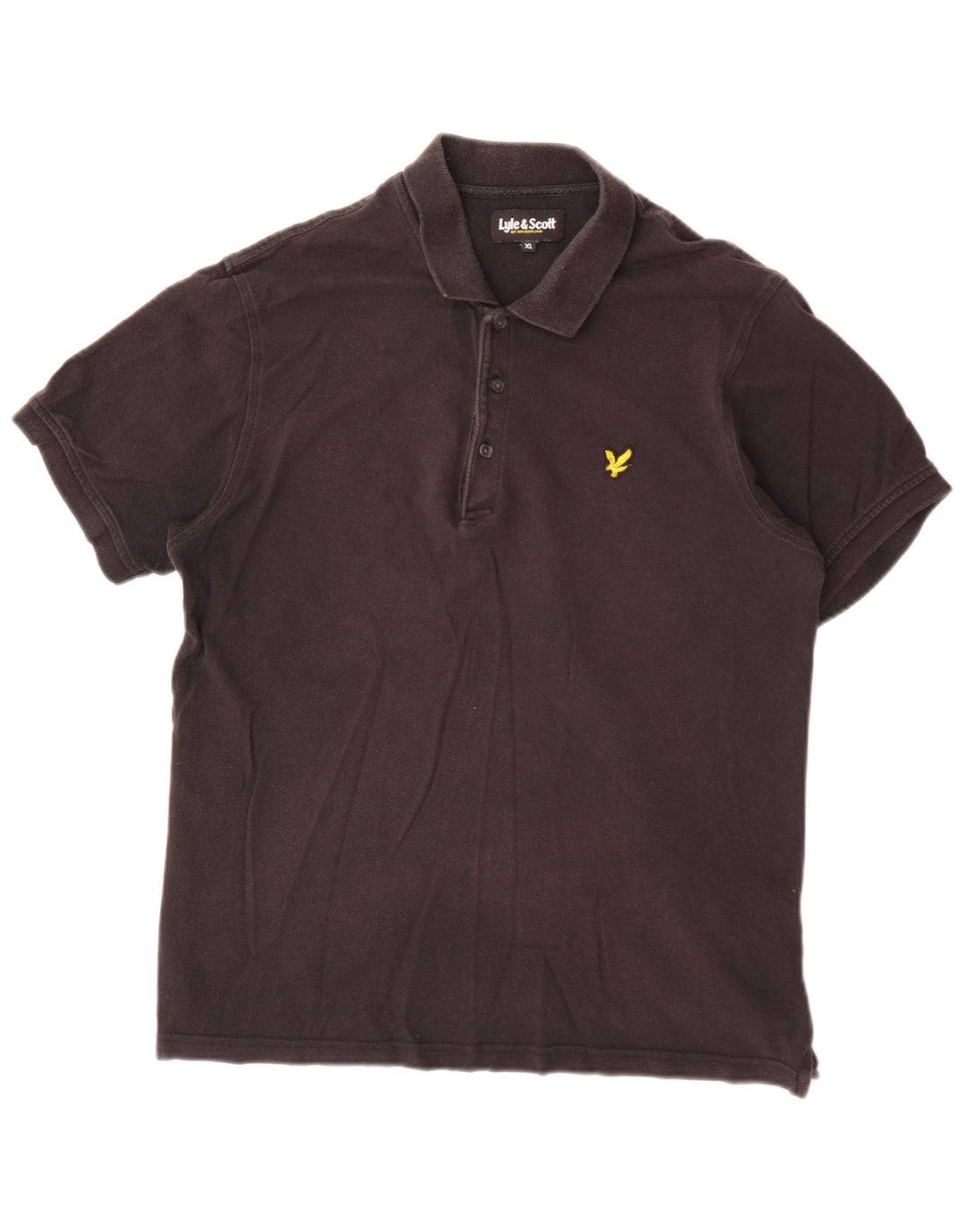 Camisa polo masculina Lyle & Scott XL de algodão preto