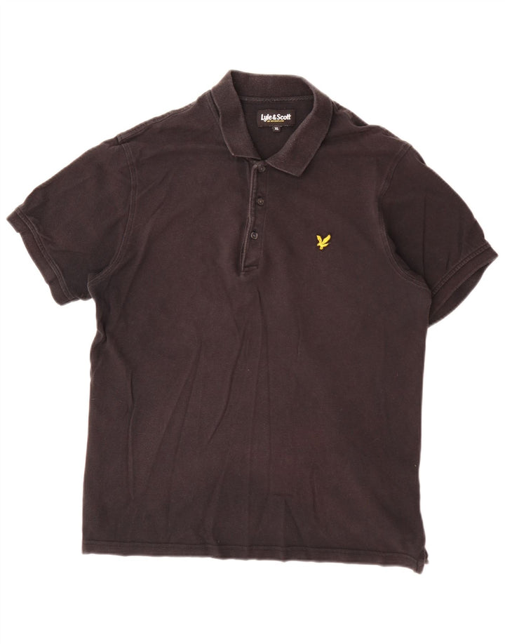 Camisa polo masculina Lyle & Scott XL de algodão preto
