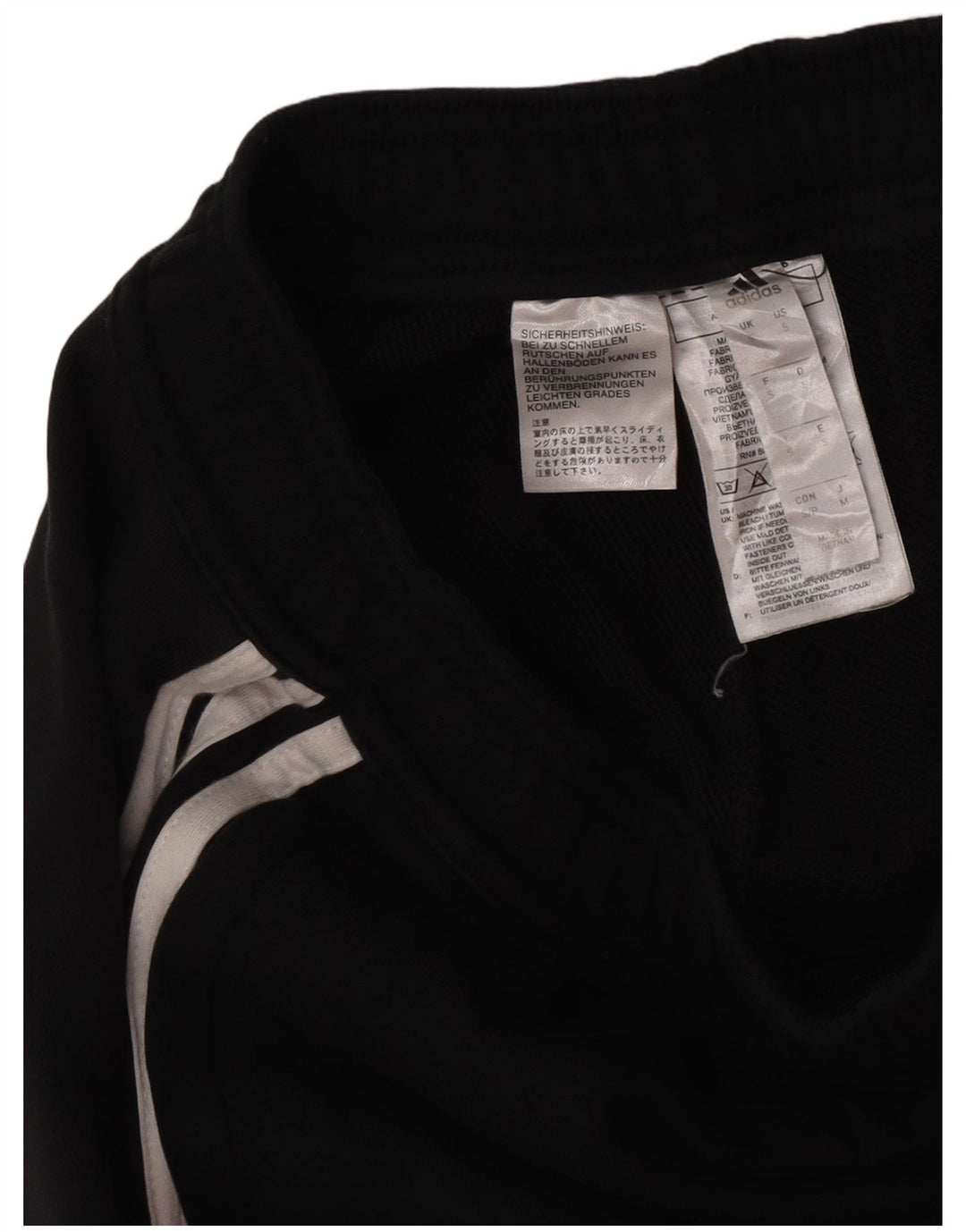 Calça de treino masculina Adidas pequena de algodão preto