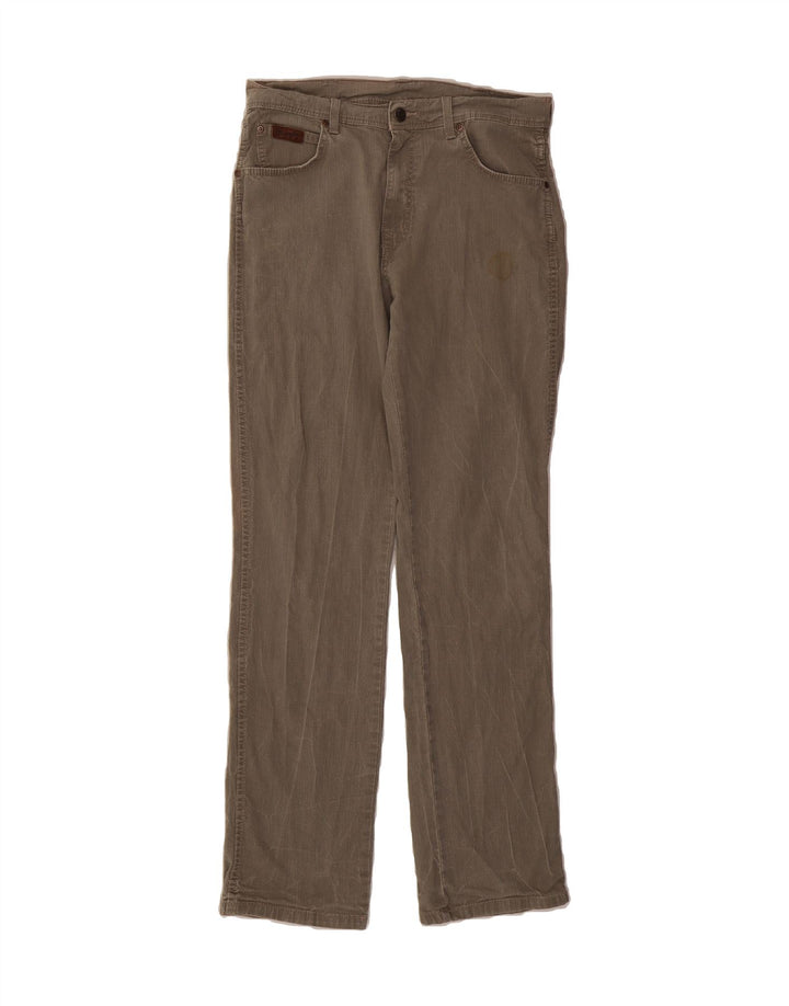 WRANGLER Mens Texas Stretch Straight Jeans W33 L32 Brown Cotton Vintage Wrangler and Second-Hand Wrangler from Messina Hembry 