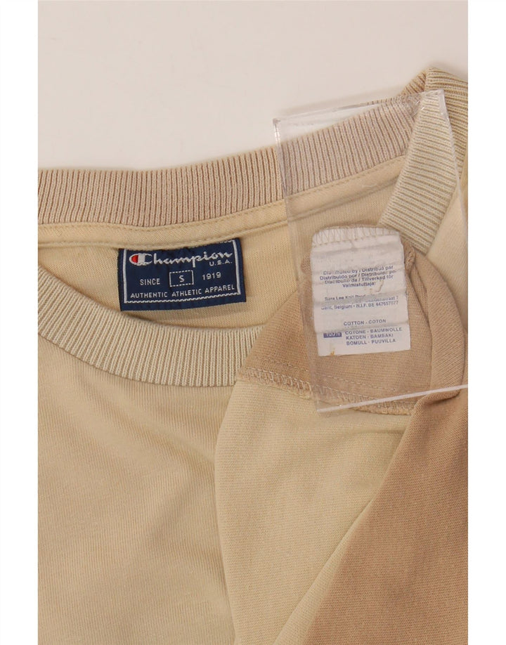 Camiseta masculina CHAMPION Top pequeno algodão colorblock bege