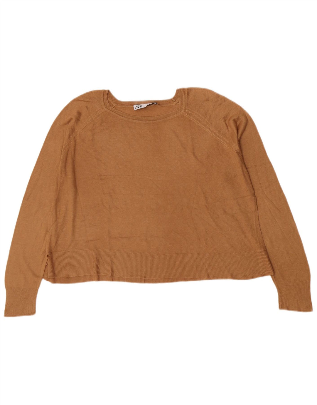 Zara Suéter feminino oversized com gola canoa Reino Unido 10 pequeno marrom