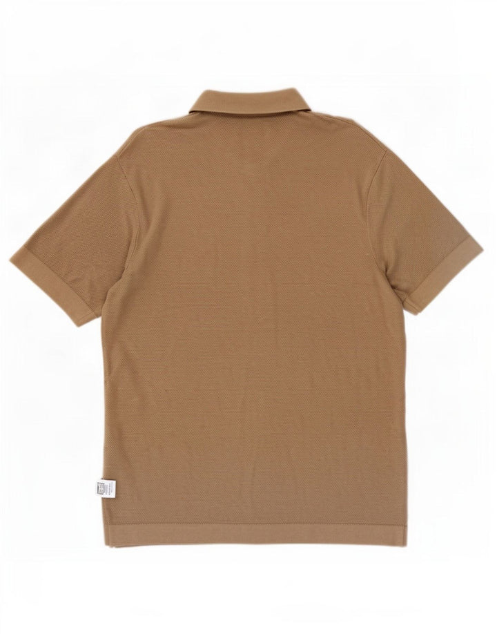 Camisa masculina de manga curta Jack & Jones algodão bege médio