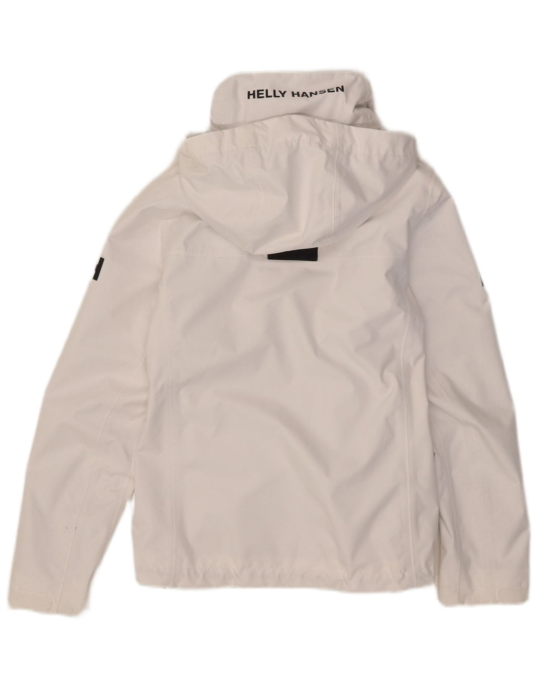 Jaqueta de chuva feminina com capuz gráfico Helly Hansen UK 10 poliéster branco pequeno