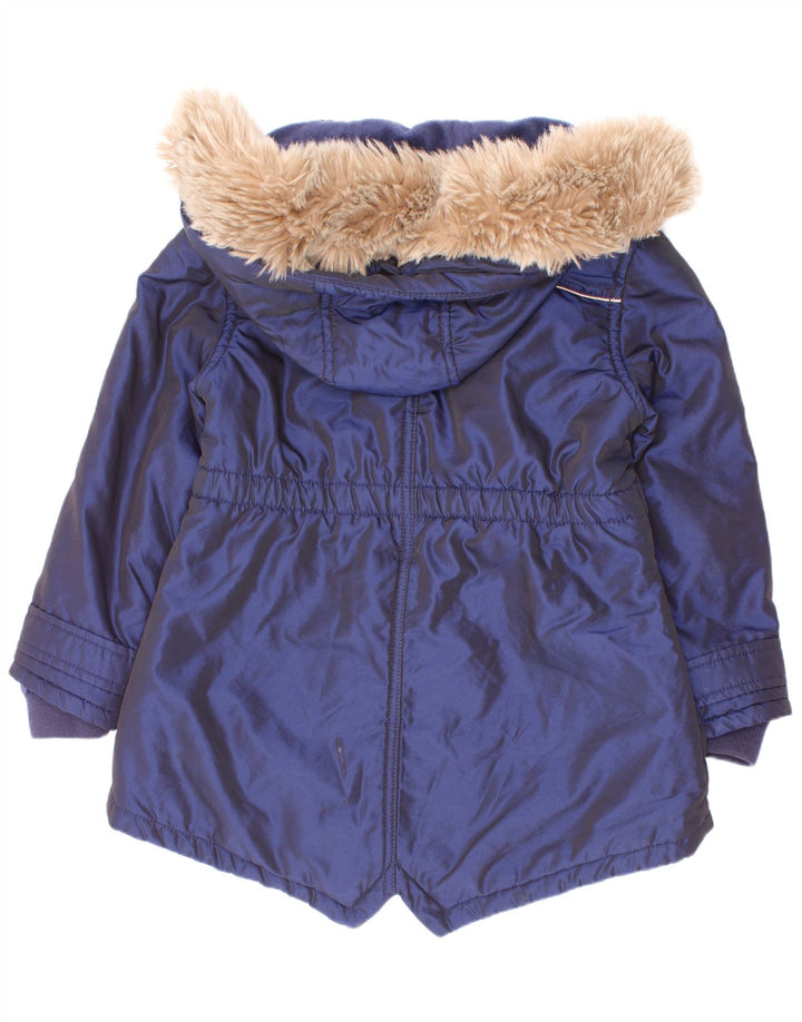 Jaqueta Parka com capuz para meninas Ted Baker 5-6 anos azul marinho nylon