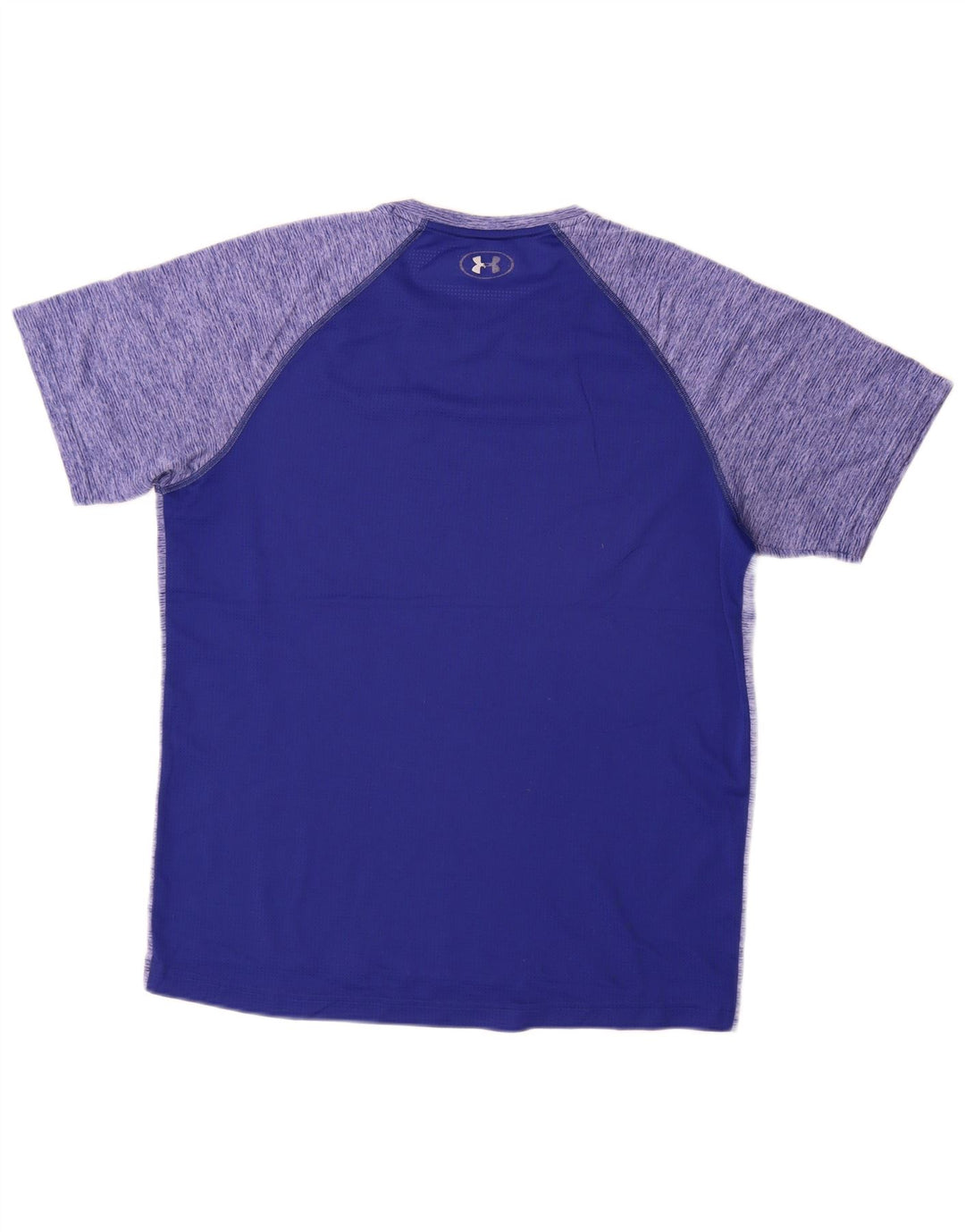 Camiseta masculina Under ARMOUR Heat Gear grande azul manchada