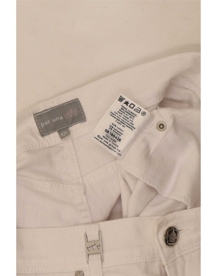 Jeans feminino Marks & Spencer Per Una Bootcut UK 12 médio W30 L32 branco