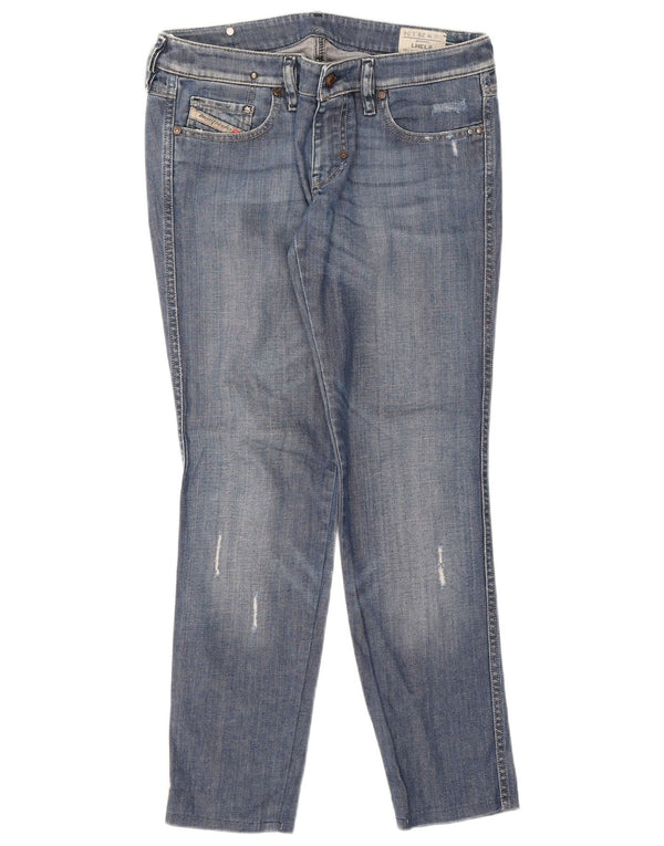 Diesel Feminino Lhela Distressed Slim Jeans W29 L28 Azul Algodão
