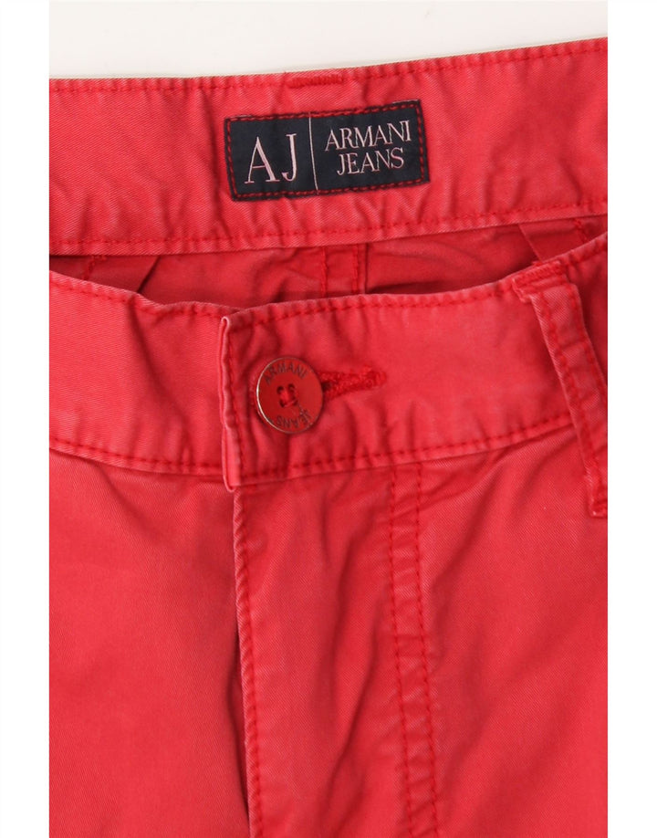 Armani masculino regular fit jeans reto W33 L29 algodão vermelho
