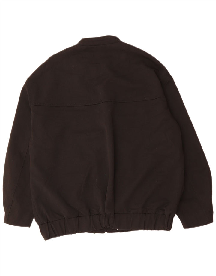 Zara Womens Oversized Bomber Jacket UK 10 Pequeno Acetato Preto