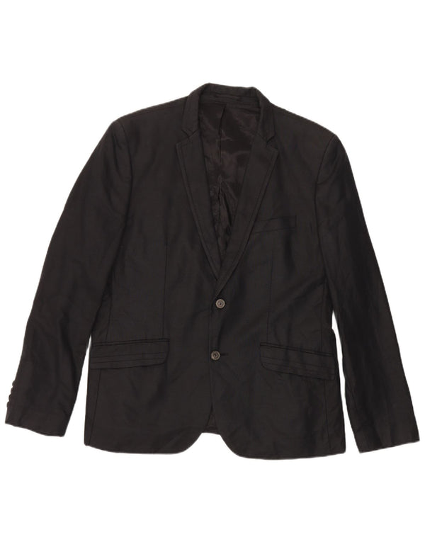 Jaqueta blazer masculina Zara com 2 botões EU 54 XL preta