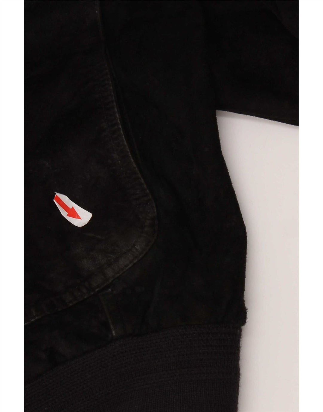 Jaqueta bomber masculina vintage de camurça IT 48 couro preto médio