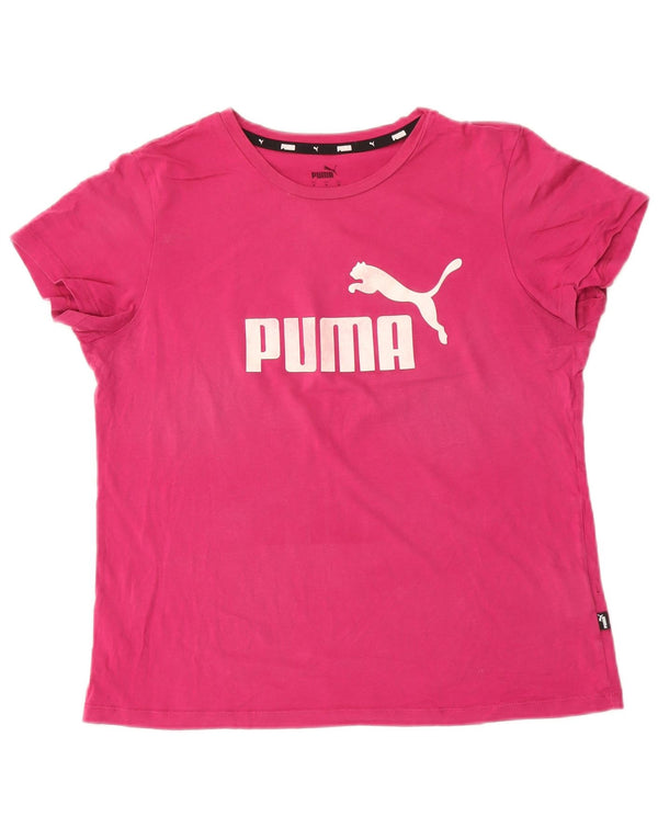 Puma Camiseta Feminina Graphic Top UK 12 Médio Algodão Rosa