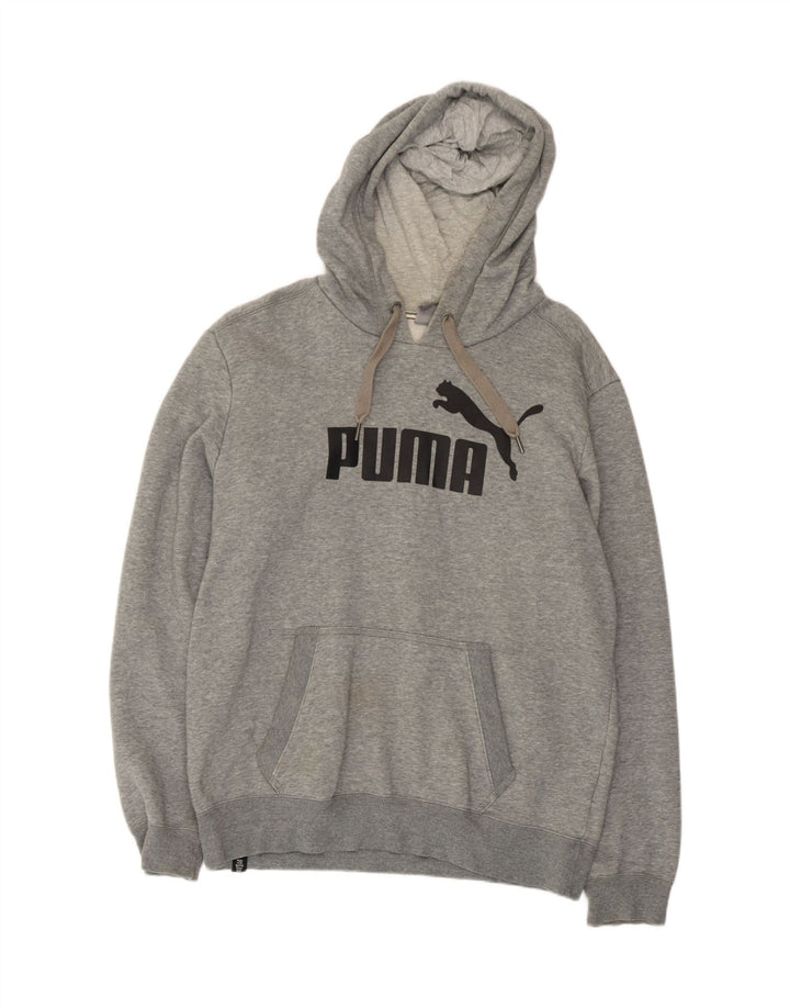 Puma Mens Graphic Hoodie Jumper Médio Algodão Cinza
