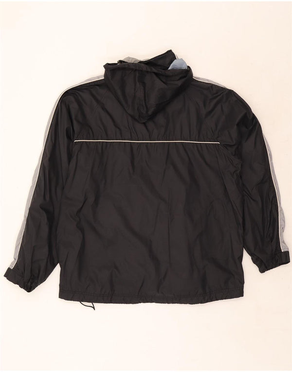 Jaqueta de chuva masculina Nike com capuz UK 45/47 XL preta colorblock nylon