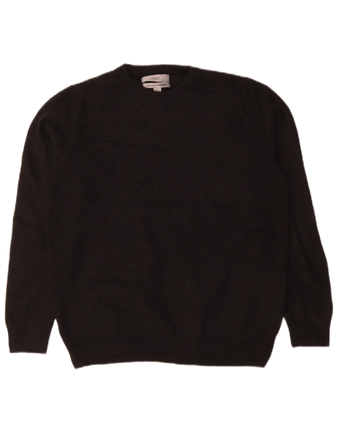 Suéter feminino Marks & Spencer com gola redonda Reino Unido 12 médio preto