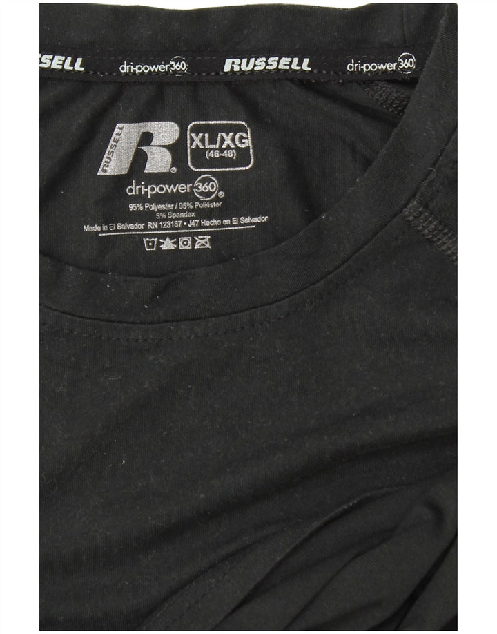 RUSSELL ATLÉTICO Masculino Dri-Power Top Manga Longa XL Preto Poliéster