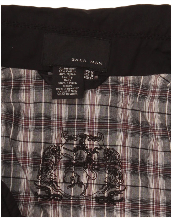 Jaqueta bomber masculina Zara UK 38 algodão preto médio