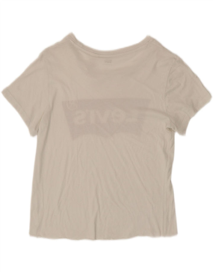 LEVI'S Womens Graphic T-Shirt Top UK 10 Small White
