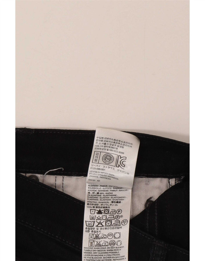 Calça jeans reta cortada masculina Levi's W31 L25 algodão preto