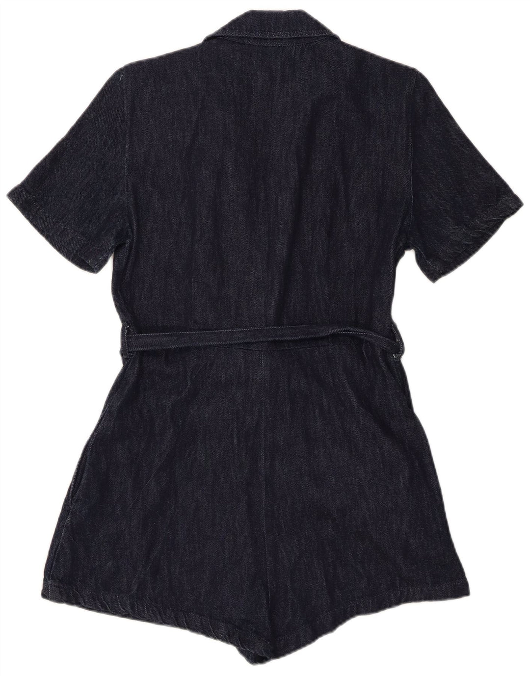 Zara Womens Denim Playsuit Reino Unido 12 Médio Azul Marinho