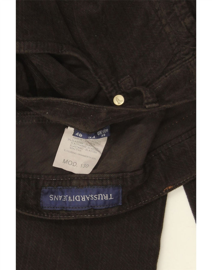 TRUSSARDI Calça jeans reta masculina IT 48 médio W32 L34 algodão preto