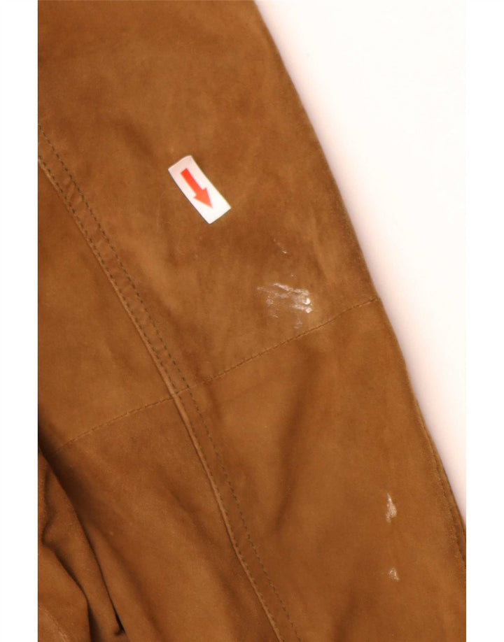 Jaqueta bomber masculina vintage de camurça IT 52 XL couro marrom