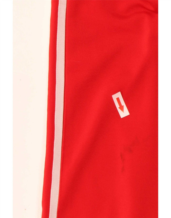 Calça de treino feminina Adidas com perna larga UK 12 poliéster vermelho médio