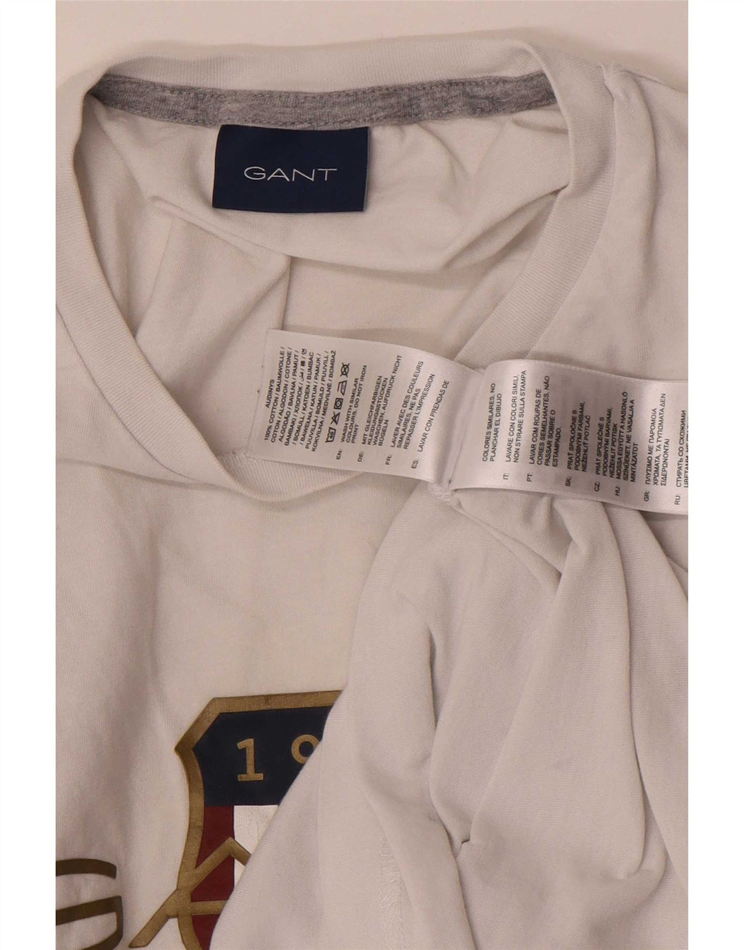 Gant Camiseta masculina gráfica Top médio algodão branco