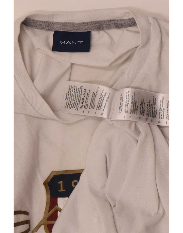 Gant Camiseta masculina gráfica Top médio algodão branco