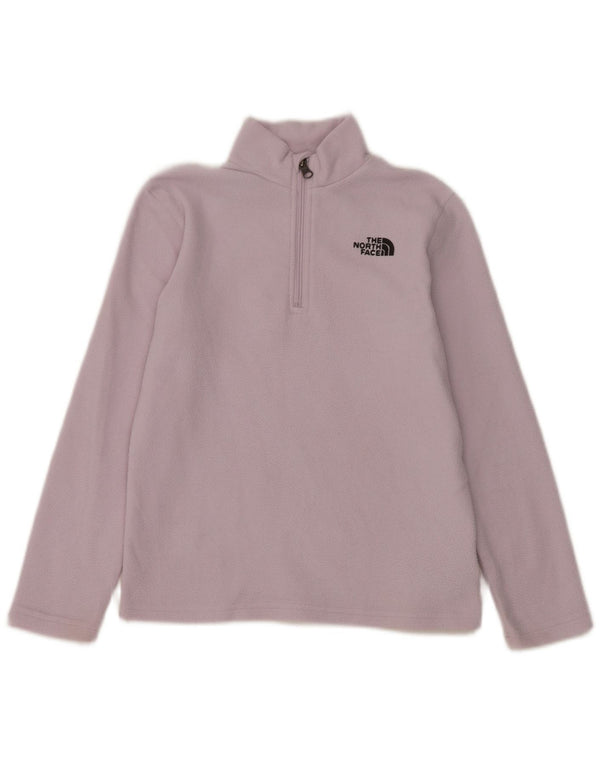Suéter de lã The North Face para meninas com gola e zíper 11-12 anos grande roxo