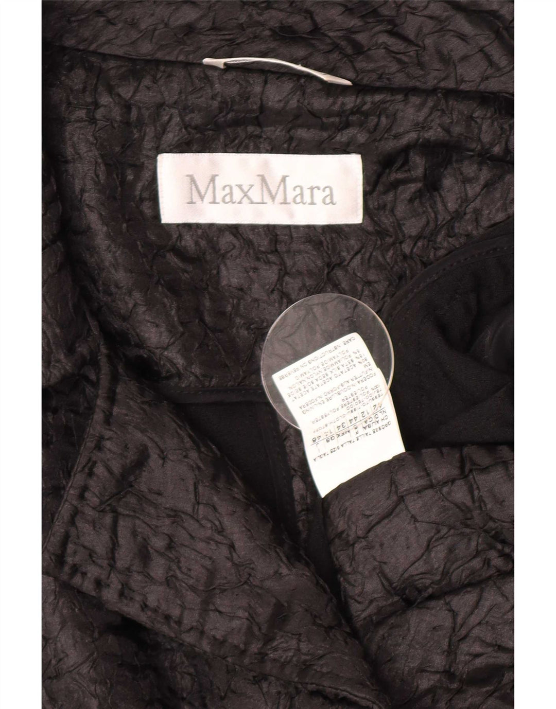 Jaqueta blazer aberta feminina Max Mara UK 12 poliéster preto médio