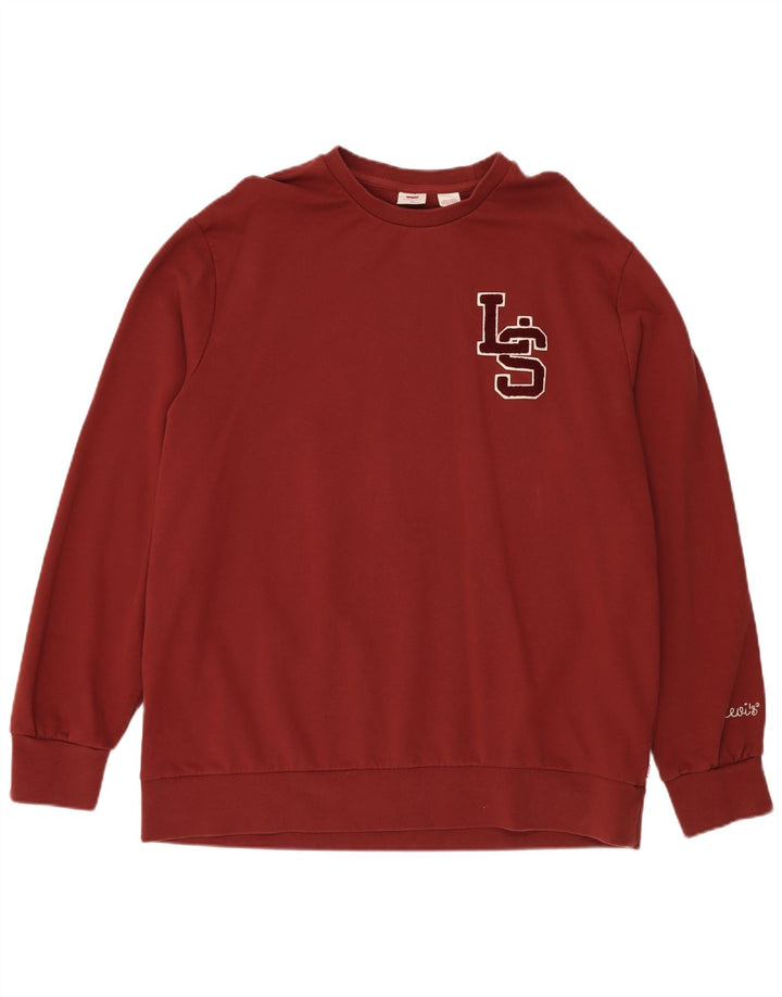 Moletom masculino LEVI'S com ajuste padrão gráfico XL marrom algodão