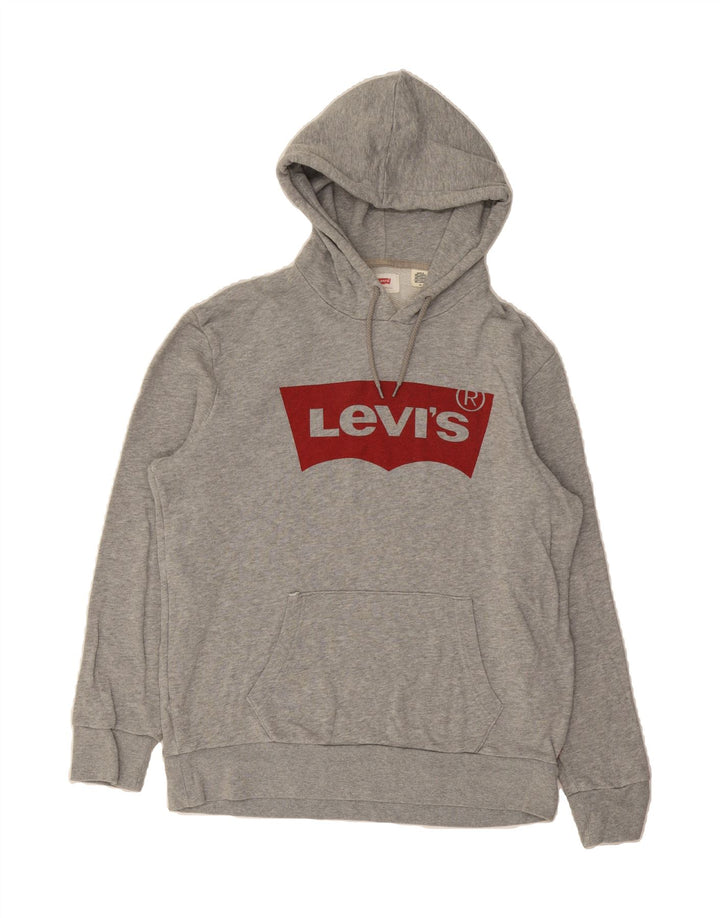 LEVI'S Mens Graphic Hoodie Jumper Large Grey Cotton Vintage Levi's and Second-Hand Levi's from Messina Hembry 