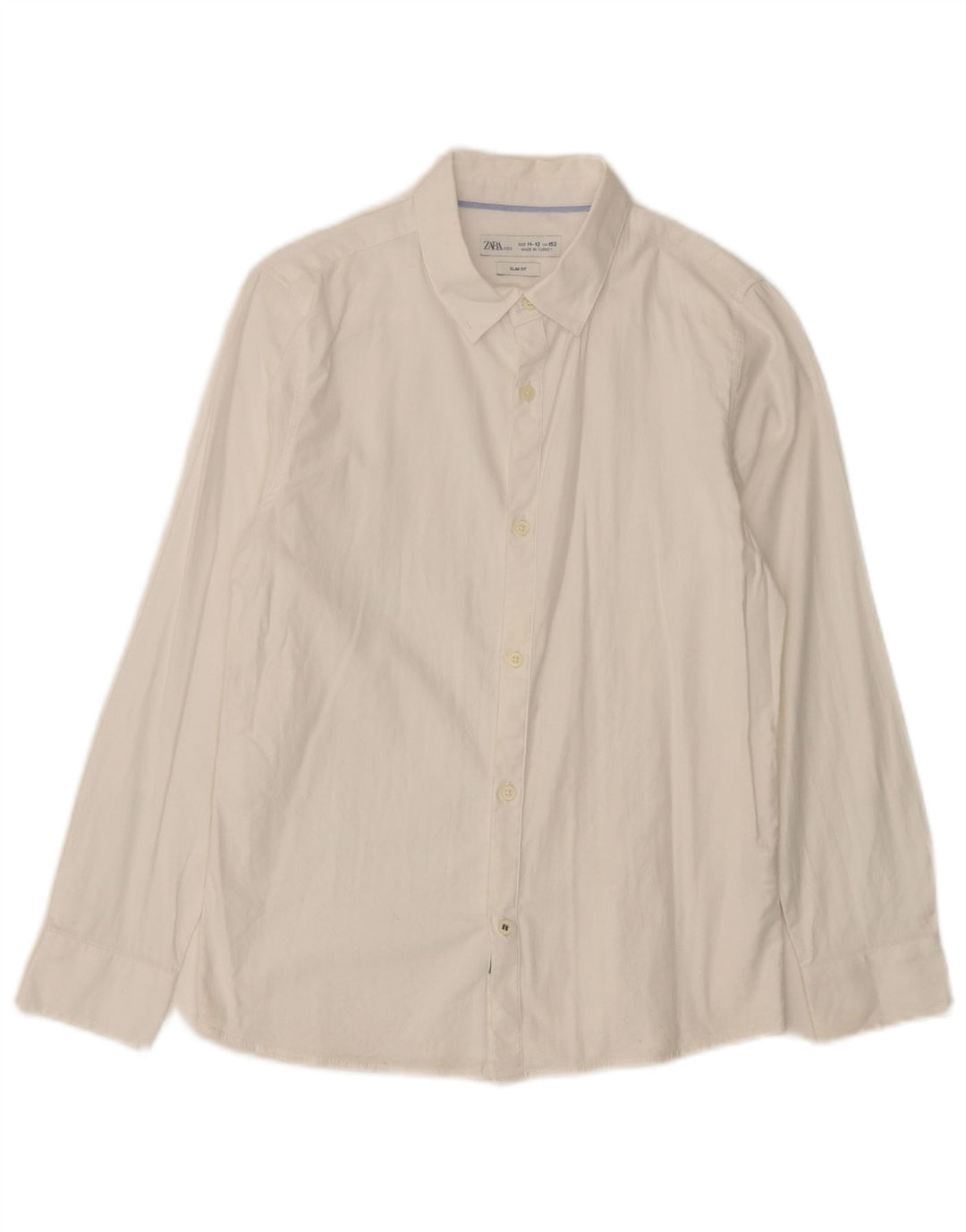 Camisa Zara Boys Slim Fit 11-12 Anos Algodão Branco