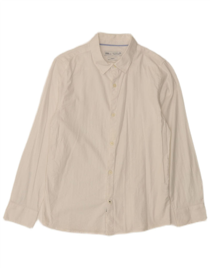 Camisa Zara Boys Slim Fit 11-12 Anos Algodão Branco