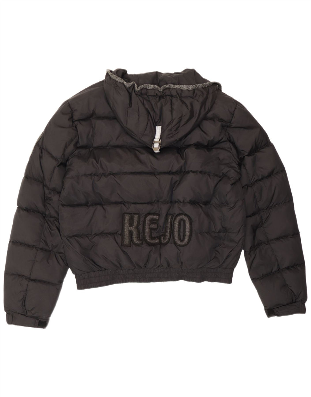 Jaqueta masculina acolchoada com capuz gráfico Kejo UK 40 grande poliamida preta