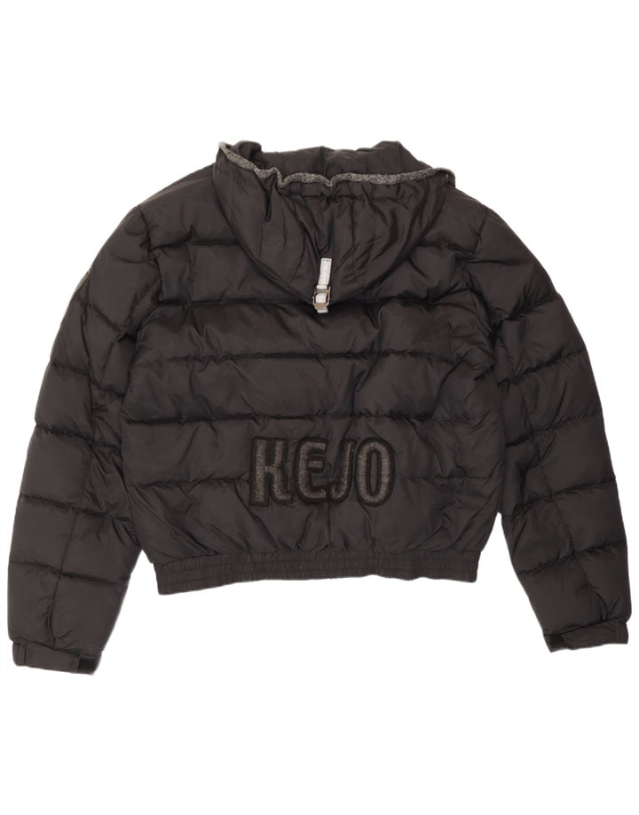 Jaqueta masculina acolchoada com capuz gráfico Kejo UK 40 grande poliamida preta