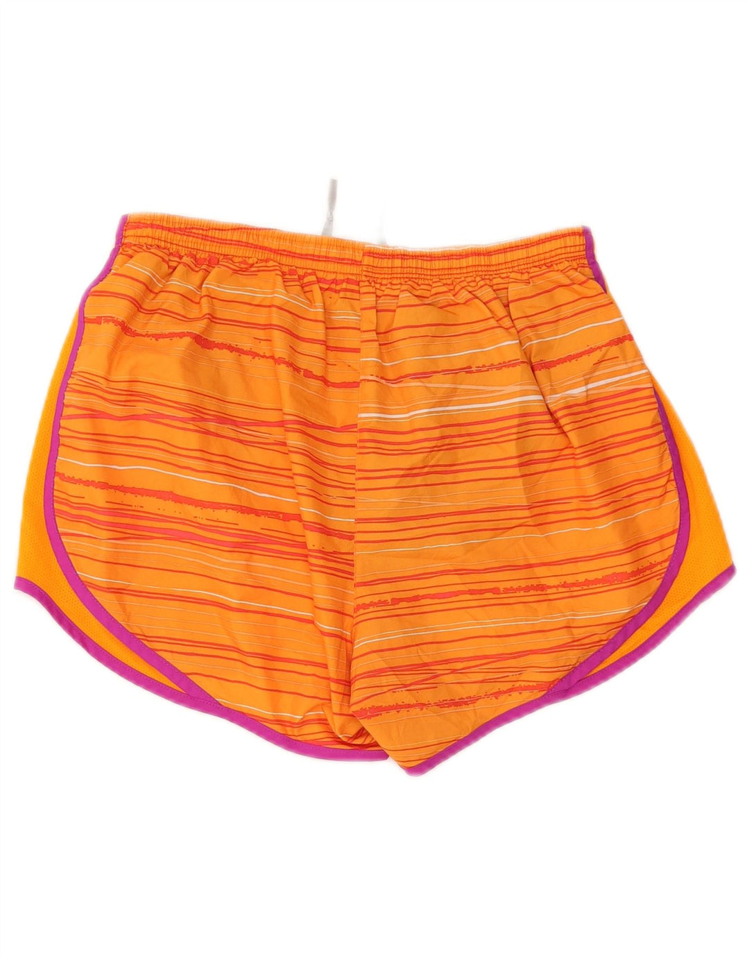 Nike Womens Dri Fit Sport Shorts UK 12 Médio Laranja Listrado