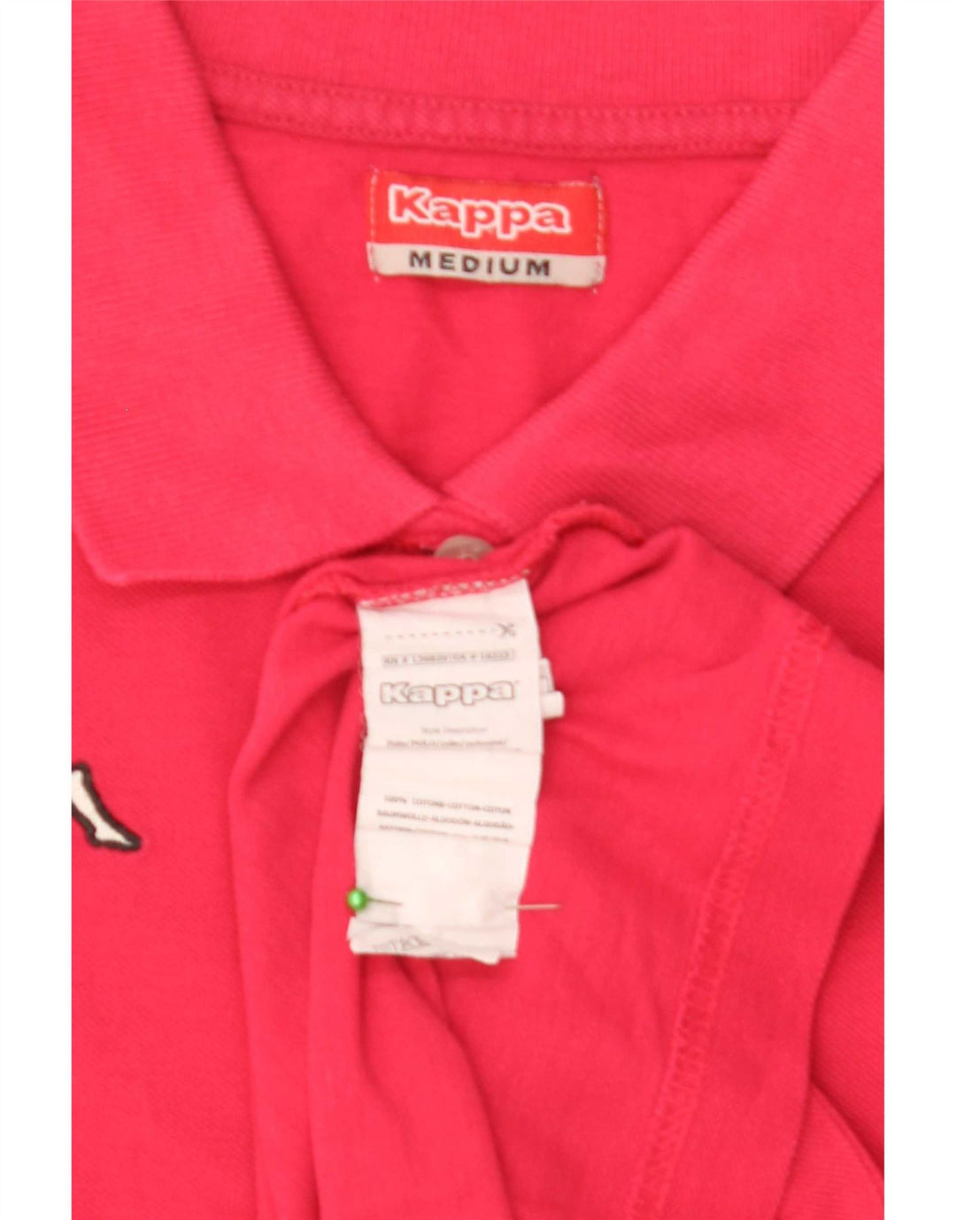 Camisa polo feminina Kappa UK 12 algodão rosa médio