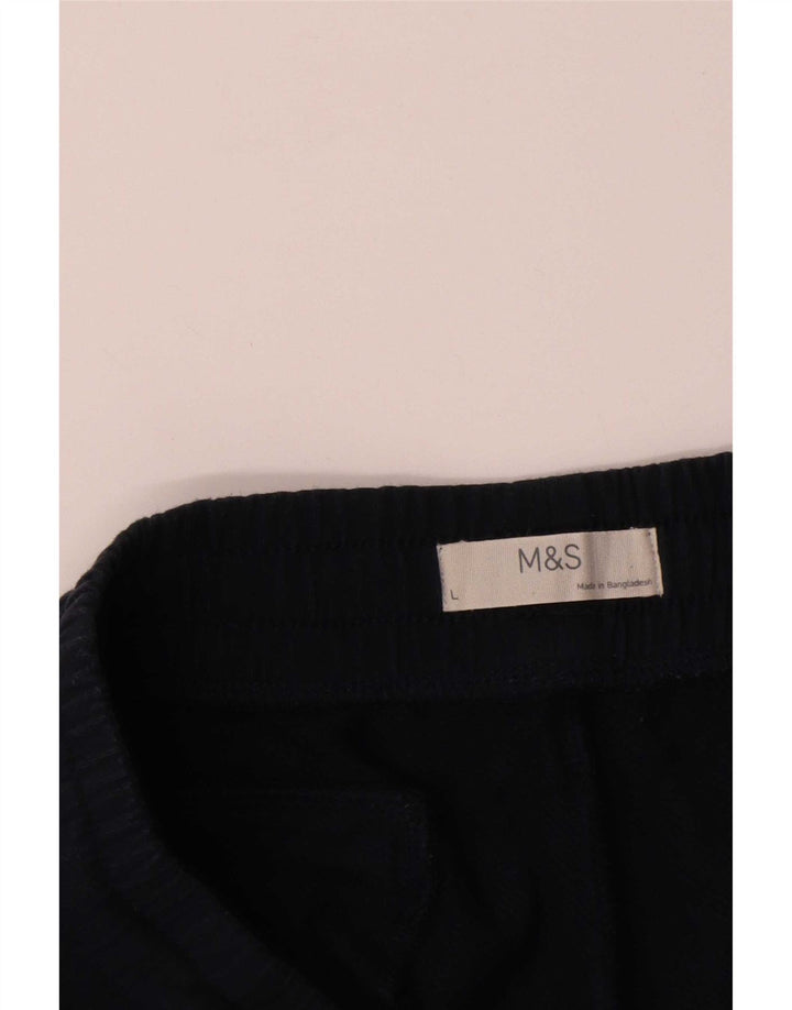 Calça de treino masculina Marks & Spencer grande de algodão preto