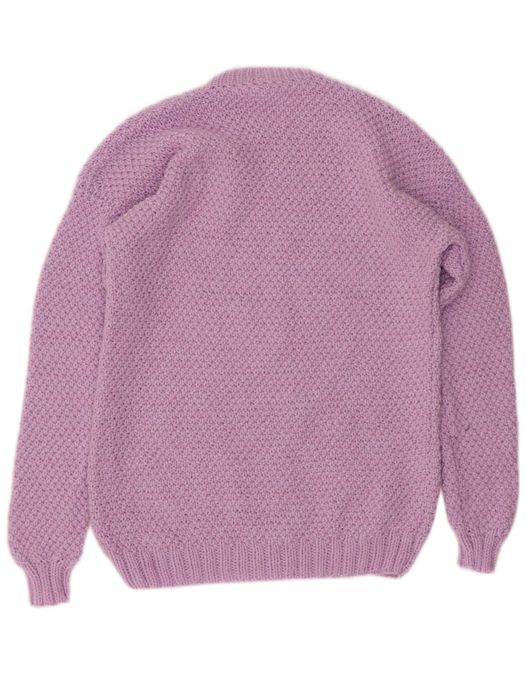 Suéter feminino VINTAGE com gola redonda UK 12 roxo médio