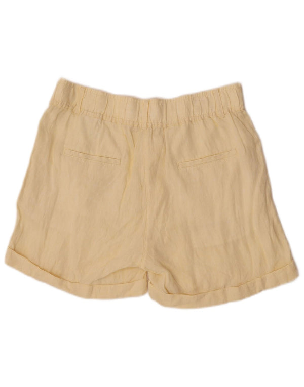 Shorts Chino Feminino Marks & Spencer Reino Unido 12 Médio W30 Linho Amarelo