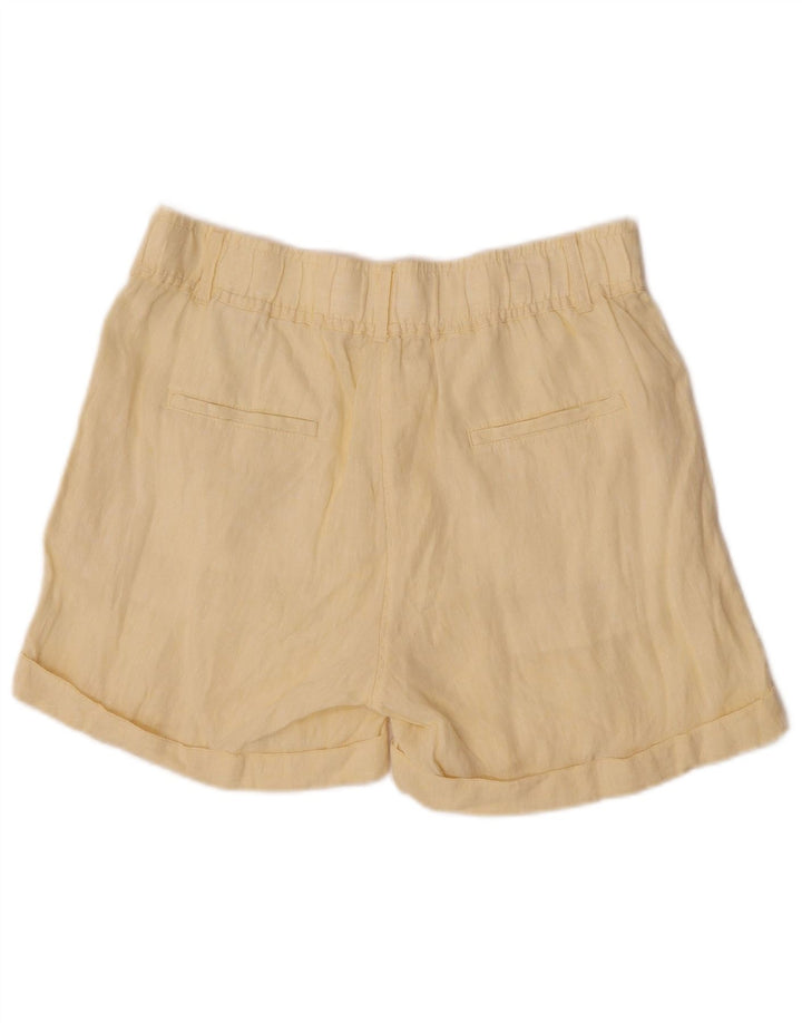 Shorts Chino Feminino Marks & Spencer Reino Unido 12 Médio W30 Linho Amarelo