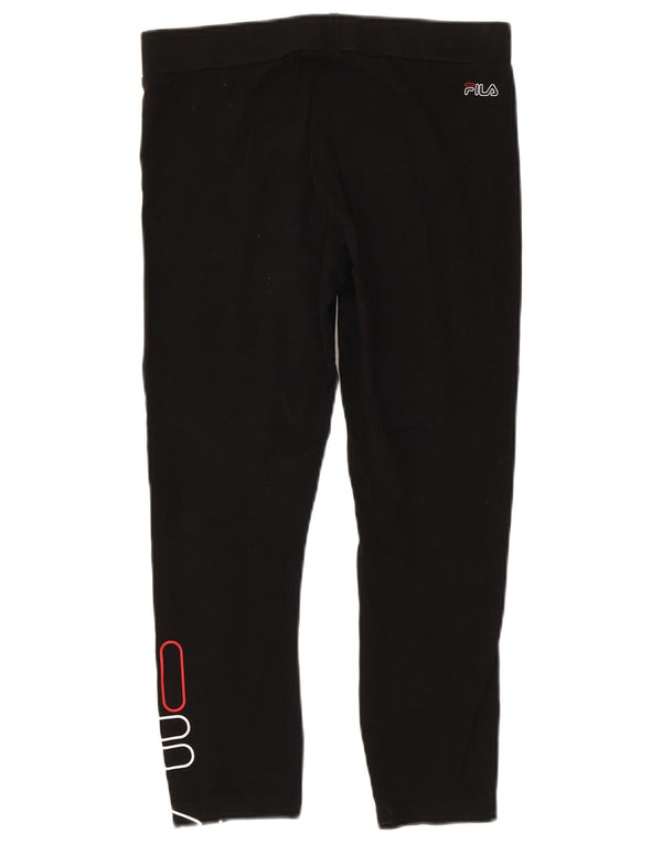 Fila Womens Graphic Capri Leggings UK 14 Large Black