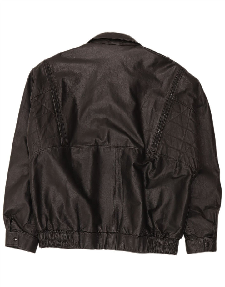 Jaqueta de couro vintage masculina Valentine UK 42 XL couro preto