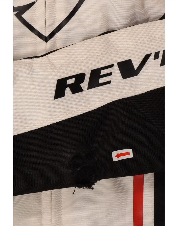 Jaqueta masculina REV'IT para motociclista UK 36 motocicleta pequena em bloco branco esbranquiçado