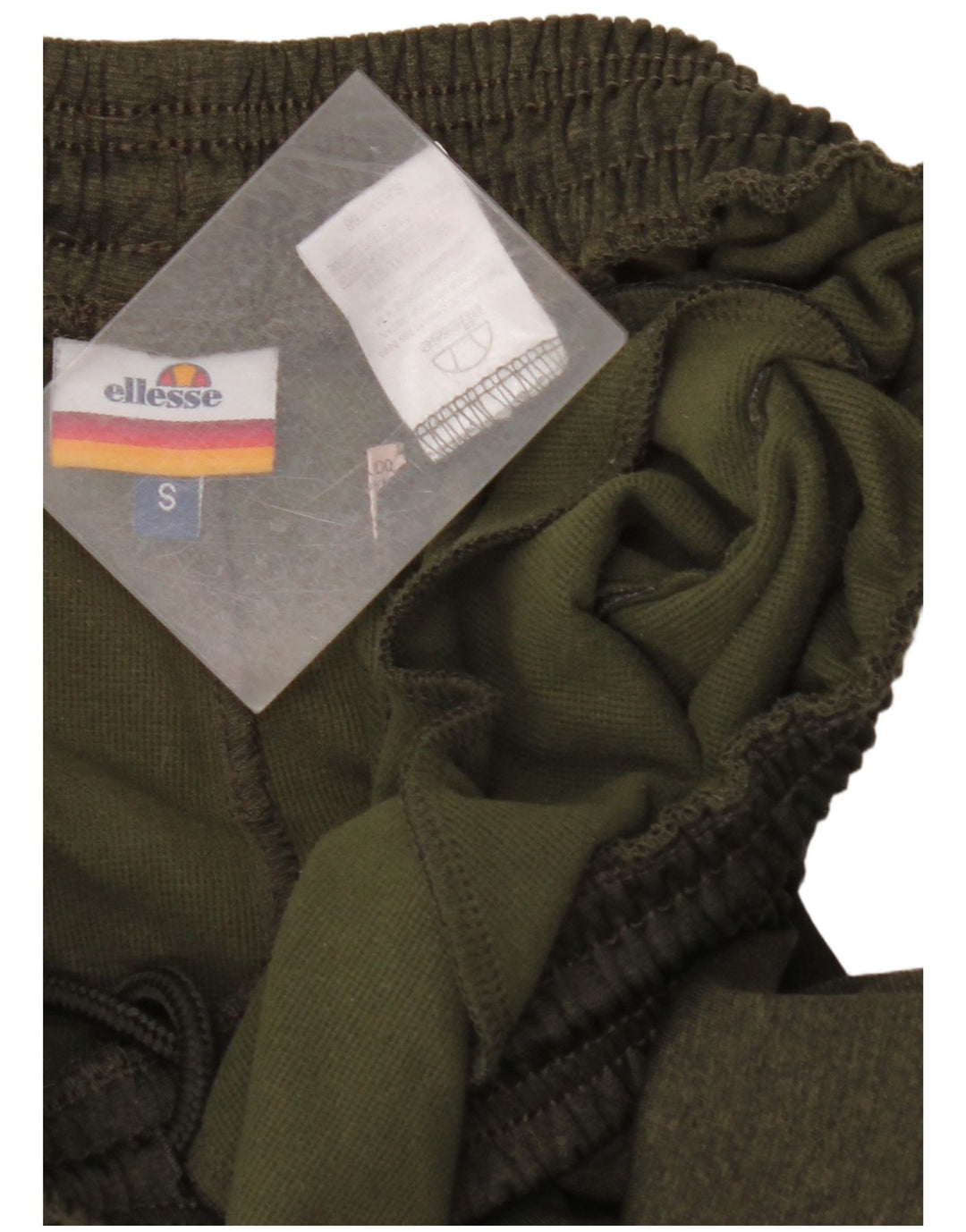 Calça esportiva masculina ELLESSE, joggers, pequeno, cáqui, colorblock, poliéster